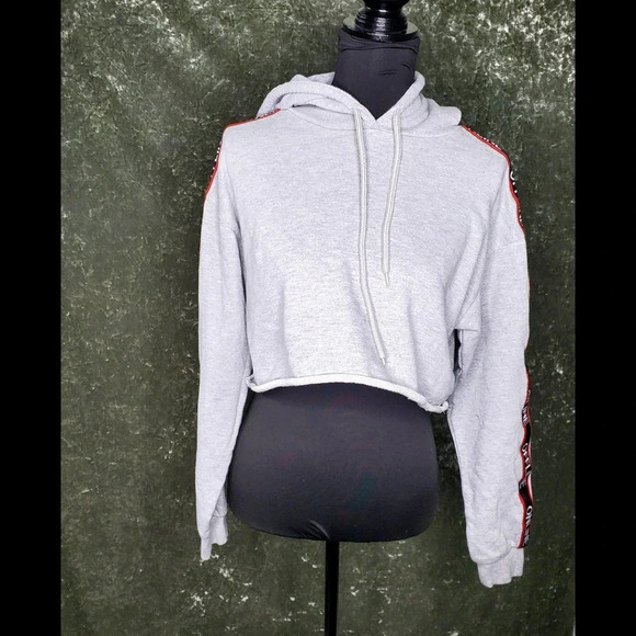 Forever 21 Gray Cropped Hoodie - Picture 1 of 7